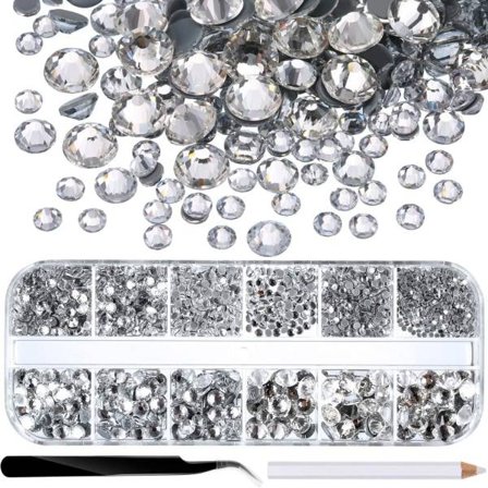 2000 stk. Hot Fix Glas Rhinestones - Krystalperler (Klar)