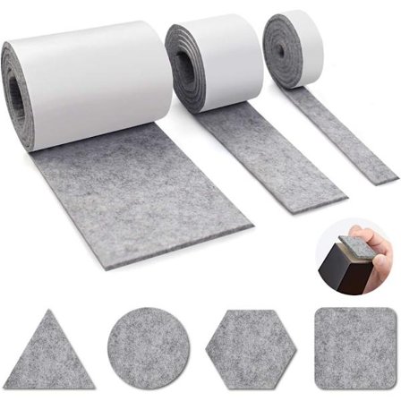 Selvklæbende filtglider, 3 ruller selvklæbende filt til møbler, kan skæres i enhver form, filtpude til stole, gulvbeskyttelse
