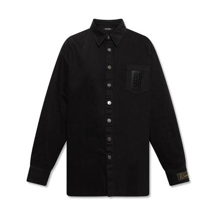 Raf Simons, Oversize denim shirt Zwart, Heren, Maat:M