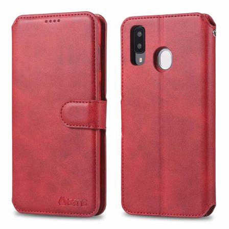Samsung Galaxy A20E - Beskyttende Pungetui Röd