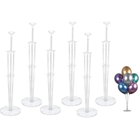 6-pack 28 tum Hög Bord Ballong Stativ Kit för Födelsedagsfest Dekorationer och Bröllopsdekorationer, Grattis På Födelsedagen Ballonger Dekorationer 