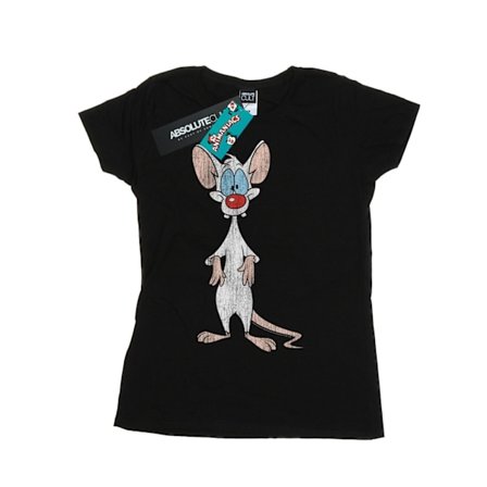 Animaniacs Dam/Kvinnor Pinky Klassisk Pose Bomull T-shirt M Svart
