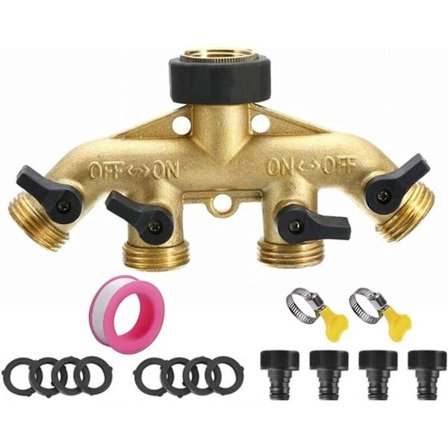 4-veis messing krankobling - Hagekranfordeler med individuell lykke