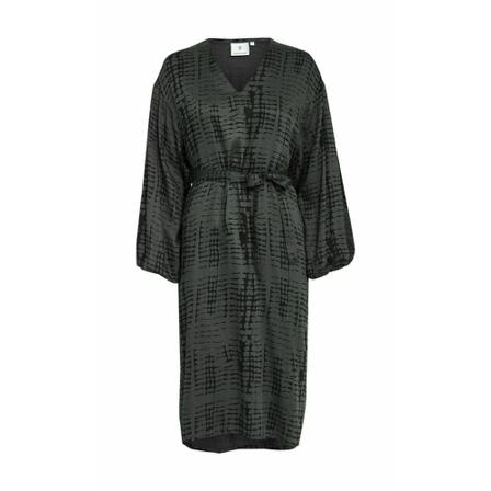 Peppercorn, Peppercorn Gillian V-Neck Dress 5 Beluga Green Print Groen, Dames, Maat:XS