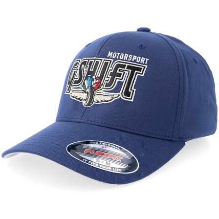 Gearshift - Blå flexfit Keps - Gshift Motorsport Logo Navy Flexfit @ Hatstore
