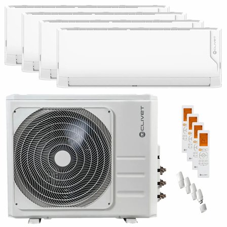 Condizionatore Clivet Cristallo 2 quadri split 9000+9000+12000+18000 BTU inverter A++ wifi unità esterna 10.5 kW