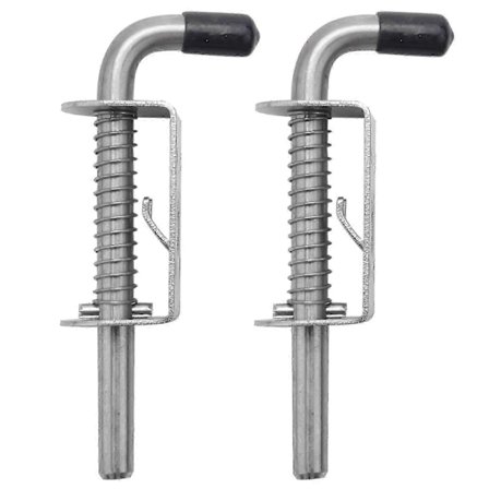 2 stk. 5-tommers fortykket 2 mm rustfrit stål fjederbelastet låsestift tønde dørbolt børstet finish