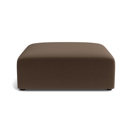Soma Pouf Hocker in Lisboa Braun, geripptes Design, moderner Stil, bequeme Nozag-Federung, hochwertige Polsterung, quadratisch, 43cm Höhe