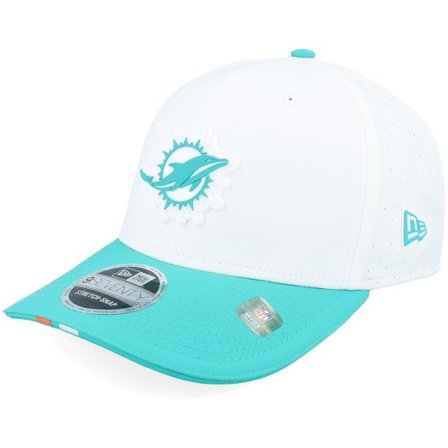 New Era - NFL White adjustable Czapka Z Daszkiem - Miami Dolphins NFL 25 Training 9SEVENTY White/Teal Adjustable @ Hatstore