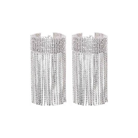 Krystal Anklet Sølv Kvast Rhinestone Ankelkæde Krystaller Fodkæde Nig