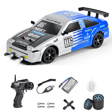 16a04 1/16 Rc Drift Bil Simuleret 4-hjulstræk Med Led Lys Rc Bil Legetøj Til Over 6 År Entertainment-SC16A07 blå