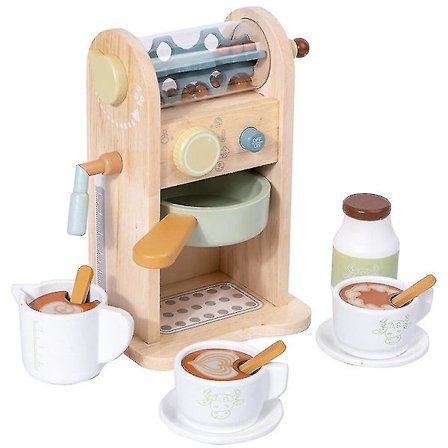 1 Set Trä Kaffe Maskin Leksak Playset Rollspel Kök Kaffe Maskin Playset Leksak