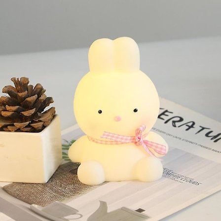 Nattlampe bordlampe LED dekorativ lampe LED bordlampe kanin bordlampe skrivebordsleselampe kanin dekorasjon plast blå kaninlampe søt lampe 8cm