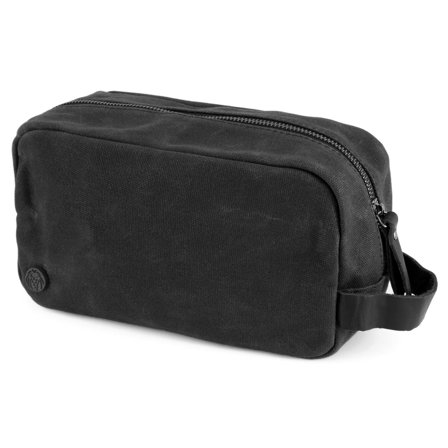 Płócienna czarna woskowana kosmetyczka dla mężczyzn - Torby na przybory toaletowe