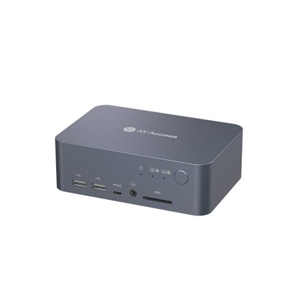 AV Access -telakointiasema ja KVM-kytkin 2-2 USB-C & DP+HDMI-HDMI, 4K60Hz, 5x USB-A, 1x USB-C PD 60W, 3,5 mm AUX, SD-korttipaikka ja Toslink iDOCK C10