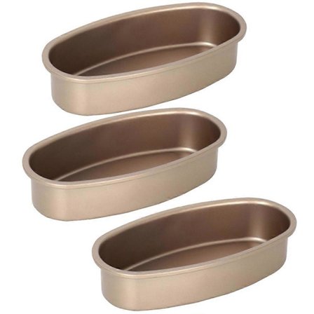 3 stk. Non-stick oval kakeform Ostekake Brødform Bakebrett for ovn og baking