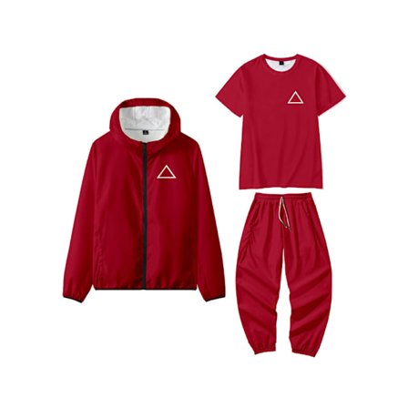 Squid Game 3 pelaajan cosplay-asu, verryttelypuku, 3-osainen vaatesetti