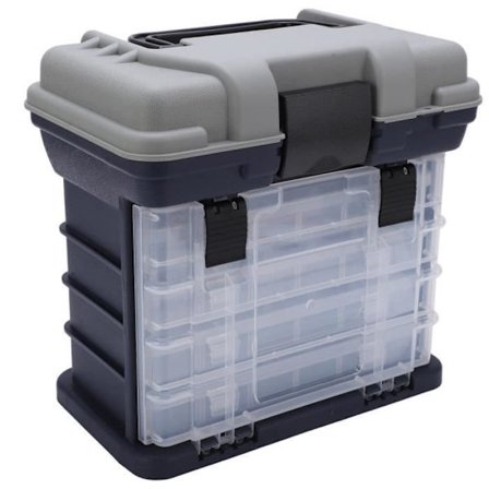 Lv.life Stor Bærbar 4-Lags Fiskegrejsæske, Bærbar Utility 4-Lags Stor Fiskegrejsæske med Håndtag