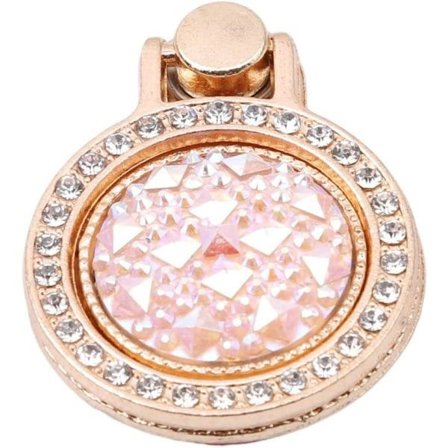 CDQ Crystal Rhinestone Puhelinrengaspidike Hållare Taitettava Metalli Sormusrengaspidike (vaaleanpunainen)