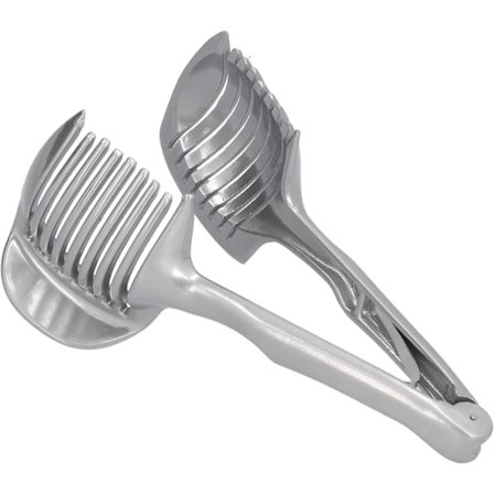 Løg Tomat Citron Skærer, Multifunktionelle Håndholdte Runde Frugttænger Rustfrit Stål Løgholder Nem Skæring