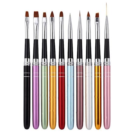 Nagelpenna Set Pen Makeup Brush Set med 10 Borstar Makeup