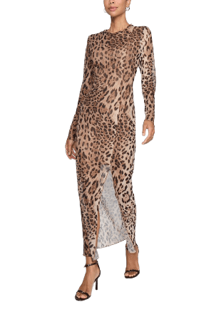 Vila Vininna L/S Mesh Midi Dress Klänningar Dam Svart XS