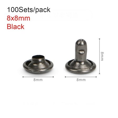 100 set dekornitstift, spik, svart 8x8mm 8x8mm