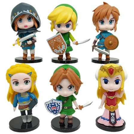 2024 Ny modell The Legend of Zelda 6 stk/sett 10 cm Q-versjon Link Prinsesse Zelda Figur Spilldekorasjon Anime Ornamenter Modell Samling Dukker (FMY)