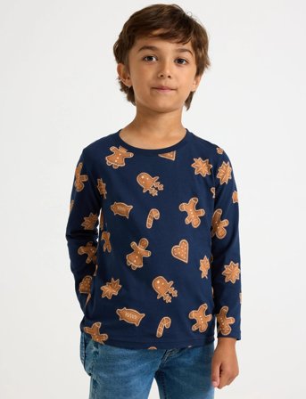 Lindex Top Ls Gingerbread Cookies - Navy - 110
