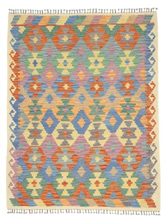 Kilim Afghan Old Style Rug Hand Woven 150X192 Brown/Green Afghanistan