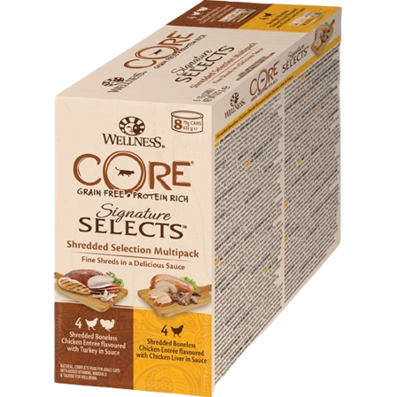 CORE Petfood - Signature Selects Strimlet utvalg Multipack 8 x 79 g - Katt - Kattefôr & kattemat - Våtfôr og våtmat - ZOO.no