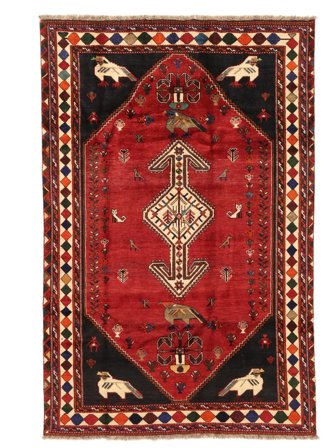 Hand Knotted Persian Qashqai Fine Rug 185X278 Dark Red/Black