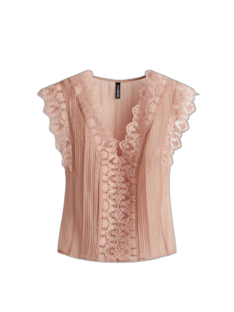 Rosa spetsblus från H&M