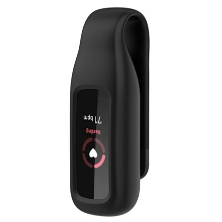 Fitbit Luxe silikoneovertræk med klipsholder - Sort