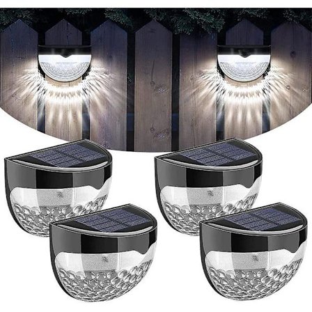 4-pack 6 LED Solcellsbelysning för Utomhus Vägg Vattentät Energisnåla Lampor Hem Trädgård Innergård Trappsteg Dekorativ Belysning