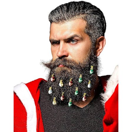 Skjeggpynt - originale 12 stykker julehår- og hårpynt