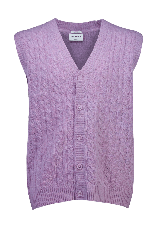 Lindbergh Lambswool button slipover Knit Stickat Herr Lila L