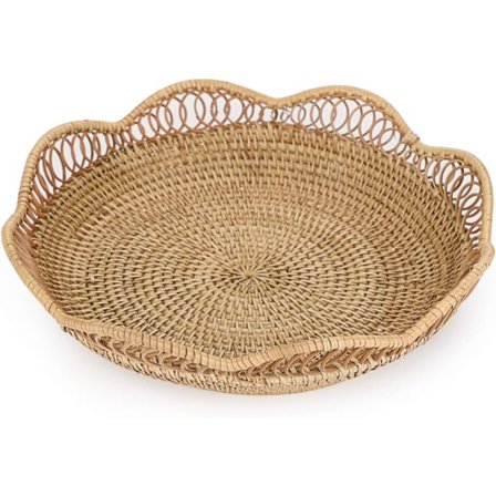 30cm Vicker Rattan Fruktkorg, Brödbehållare, Dekorativa Förvaringskorgar för Bord, Bänkskivor, Snacks Bowls