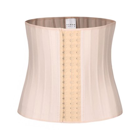 Kvinnor 3 Krokar Latex Midjetränare Korsett Body Shaper Sport Träning Cincher-Vit(XS)