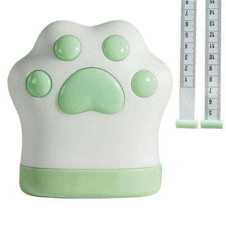 Grøn Kattepote Målebånd - 60"/150cm Dobbeltskala Udtrækkeligt Stofmålebånd, Rundt Blødt Skræddermålebånd til Tøjmåling
