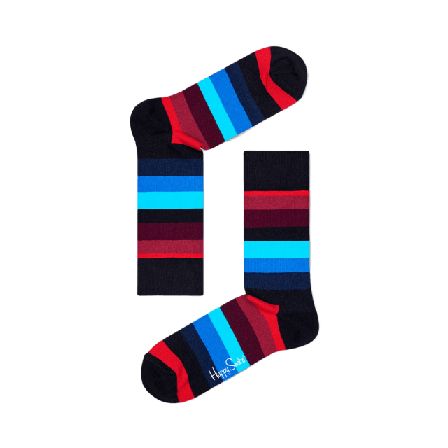 Happy Socks Stripe Sock Strumpor Herr Svart 41-46