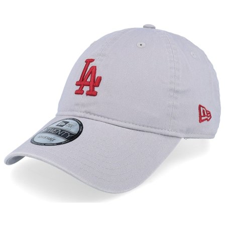 New Era - MLB Grey unconstructed Czapka Z Daszkiem - Los Angeles Dodgers Midi League Essential 9TWENTY Grey/Cardinal Dad Cap @ Hatstore