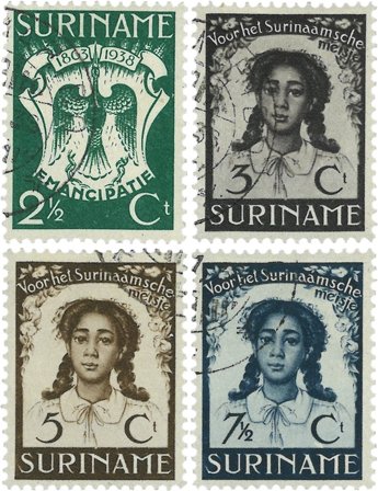 Suriname 1938 - NVPH 183/86 - Stemplet