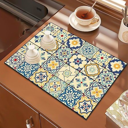 Oppvaskstativmatte 40x60 CM Absorberende Oppvasktørke Matte Oppvaskmatte Vask Oppvaskstativmatte Kaffemaskin Matte Kjøkkenavløp M