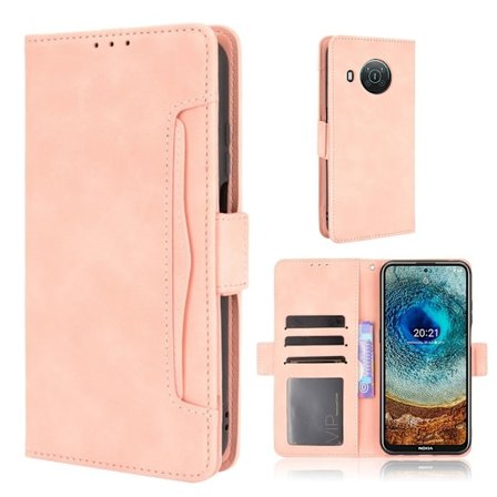 Nokia X10 / Nokia X20 moderni nahkainen lompakkokotelo - Pinkki
