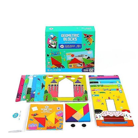 Tangram Puslespil Børns Træmønsterklodser Sæt