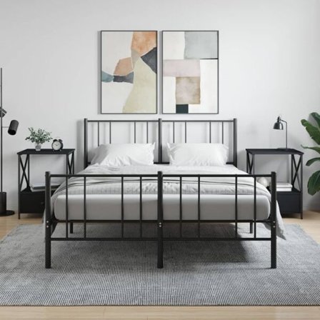 vidaXL Sängbord 2 st svart 50x41x65 cm konstruerat trä