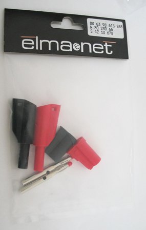 Elma 4210678 Sikkerhetskontakt 1 stk rød, 1 stk svart, Måleinstrumenter