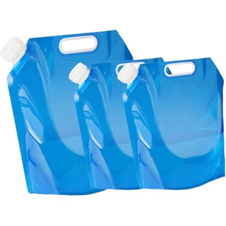 Sammenleggbar og bærbar vannpose, 3 stk 10l+5l sammenleggbar vannpose for utendørs bruk, bærbar drikking