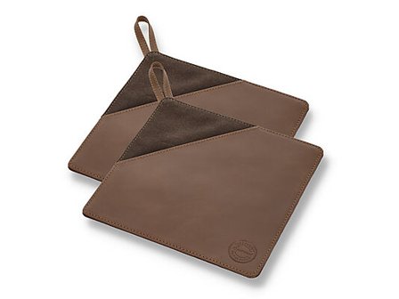 PILLIVUYT GOURMET Gryteklut 20,5x20,5cm 2stk Brun Canvas/Lær